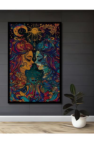 Teona Ahşap Motiv Gemeni Colorat Lemn MDF Dreptunghi Decorativ Acasa, Locul de Muncă Pictură Perete
