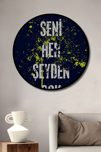 Teona Ahşap I Love You More Than Everything Lemn MDF Rotund Decorativ Acasa, Locul de Muncă Pictură de perete