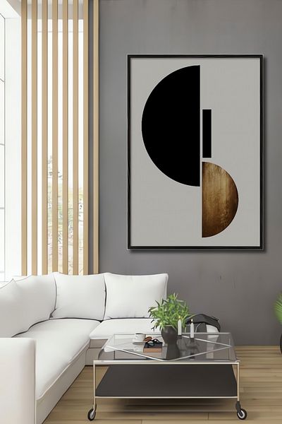 Teona Ahşap Modern Geometric Minimalist Lemn MDF Dreptunghi Decorativ Acasă, Locul de Muncă Pictură Perete