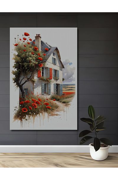 Teona Ahşap Fălci în grădină Decorativ Lemn MDF Dreptunghi Acasă, Loc de Muncă Pictură Perete