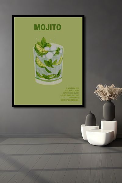 Teona Ahşap Ilustrație Mojito Decorativ Lemn MDF Dreptunghi Acasă, Locul de Muncă Pictură Perete