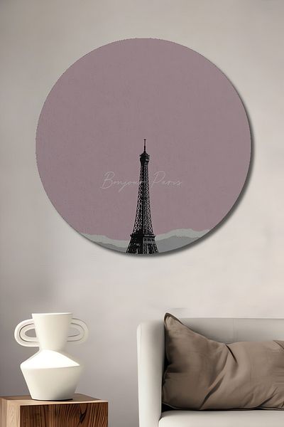Teona Ahşap Turnul Eiffel Decorativ din lemn MDF Casă rotundă, pictură murală la locul de muncă
