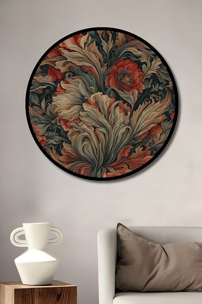 Teona Ahşap Model de flori baroc Decorativ din lemn MDF rotund pentru pictura de perete acasa, loc de munca