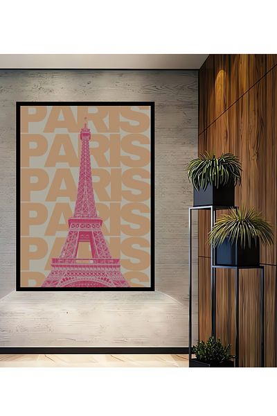 Teona Ahşap Turnul Eiffel Paris Decorativ Lemn MDF Casa dreptunghiulara, Pictura pe perete la locul de munca