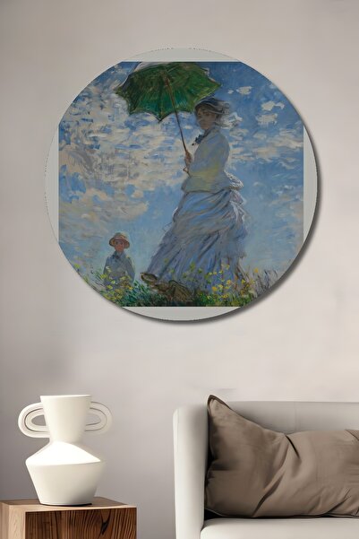 Teona Ahşap Pictură decorativă Monet pentru femei și umbrelă, din lemn MDF, r...