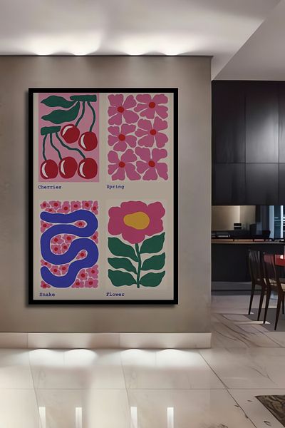 Teona Ahşap Cireș Șarpe Floare Decorativ Lemn MDF Dreptunghi Acasă, Locul de Muncă Pictură Perete