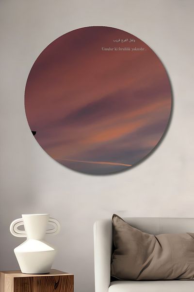 Teona Ahşap Magnific Sunset Decorativ Lemn MDF Rotund Acasă, Locul de Muncă Pictură Perete