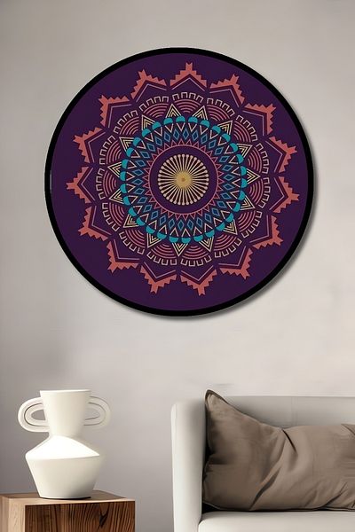 Teona Ahşap Dansul culorilor mandala Decorativ din lemn MDF rotund pentru casa, locul de munca pictura pe perete