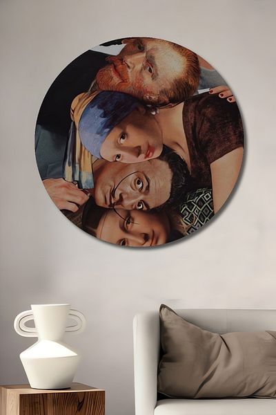 Teona Ahşap Icônes artistice Portret clasic Colaj Lemn MDF Rotund Decorativ Acasă, Locul de muncă Pictură murală