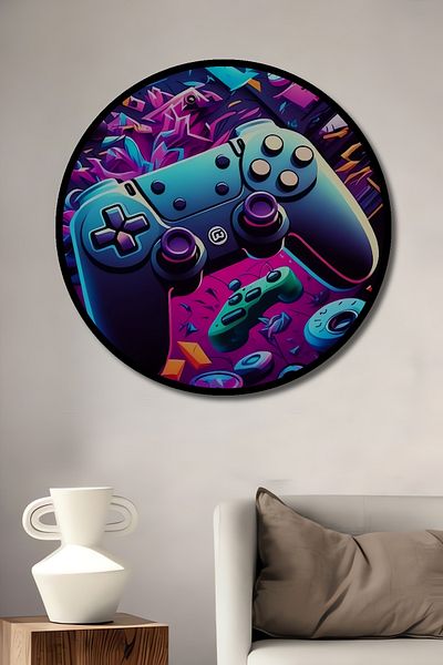 Teona Ahşap Game World Decorativ din lemn MDF Casă rotundă, pictură murală la locul de muncă