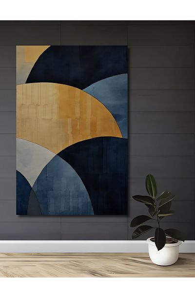 Teona Ahşap Cerc Geometric Abstract Lemn MDF Dreptunghi Decorativ Acasă, Locul de Muncă Pictură Perete