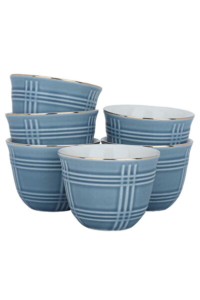 Alsaif Gallery A set of Saudi coffee cups, blue porcelain, 12 pieces