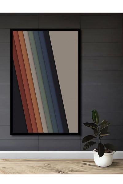 Teona Ahşap Linii minimaliste colorate Decorative din lemn MDF dreptunghiular Casa, locul de munca Pictura pe perete