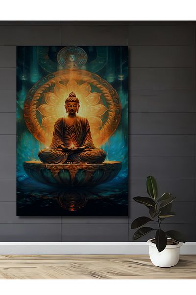 Teona Ahşap Buddha Meditație Lemn MDF Dreptunghi Decorativ Acasă, Locul de Muncă Pictură Perete