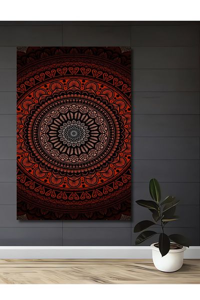 Teona Ahşap Model complex de mandala decorativ din lemn MDF dreptunghiular pentru casa, locul de munca pictura pe perete
