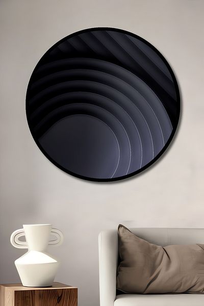 Teona Ahşap Model abstract de val din lemn decorativ MDF rotund pentru pictură de perete acasă, la locul de muncă