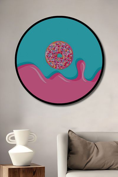 Teona Ahşap Gogoși colorate decorative din lemn MDF rotund pentru pictură de perete acasă, la locul de muncă