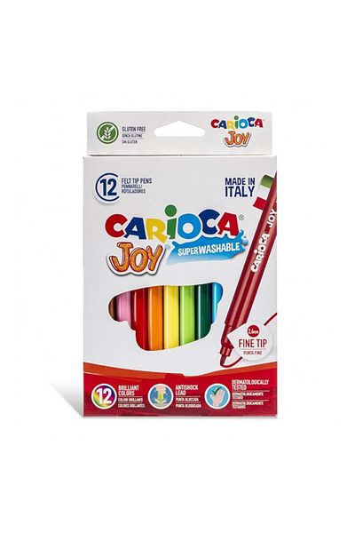 NessiWorld Carioca Joy Super Washable Felt Tip Crayons Pack of 12