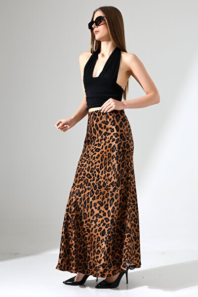 ensade Fusta țesătă din satin leopard