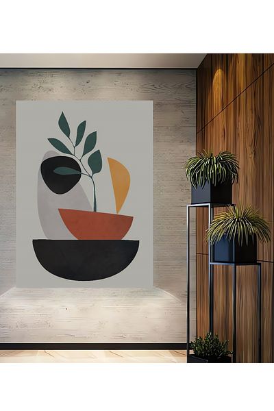 Teona Ahşap Plantă minimalistă modernă decorativă din lemn MDF dreptunghiulară pentru pictură de perete acasă, la locul de muncă