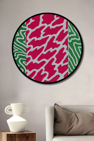 Teona Ahşap Energetic Zigzag Model Decorativ Lemn MDF Rotund Acasă, Locul de Muncă Pictură Perete