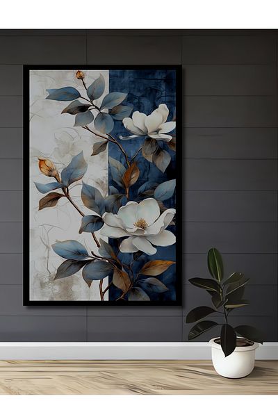 Teona Ahşap Decorativ din lemn MDF dreptunghiular pentru casa, locul de munca pictura murala arta flori mistice