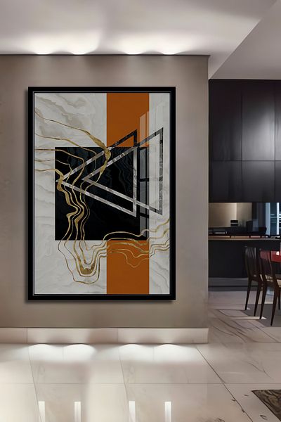 Teona Ahşap Textura aurie Lemn geometric MDF dreptunghiular decorativ pentru casa, locul de munca pictura pe perete