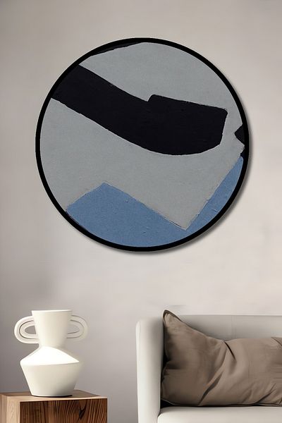 Teona Ahşap Acasă rotundă din lemn MDF decorativ geometric abstract, pictură murală la locul de muncă