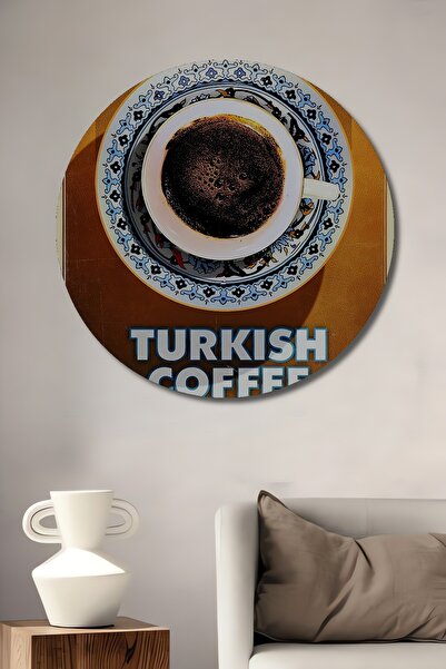 Teona Ahşap Decorativ din lemn MDF rotund pentru cafea turcească neuitată, pi...