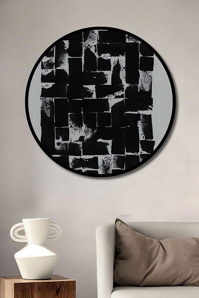 Teona Ahşap Modern Geometric Abstract Lemn MDF Rotund Decorativ Acasă, Locul de Afaceri Pictură Perete