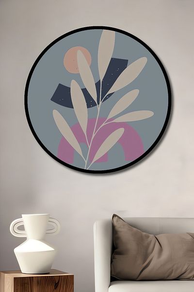 Teona Ahşap Model de plante minimaliste din lemn decorativ MDF rotund pentru pictura de perete acasa, loc de munca