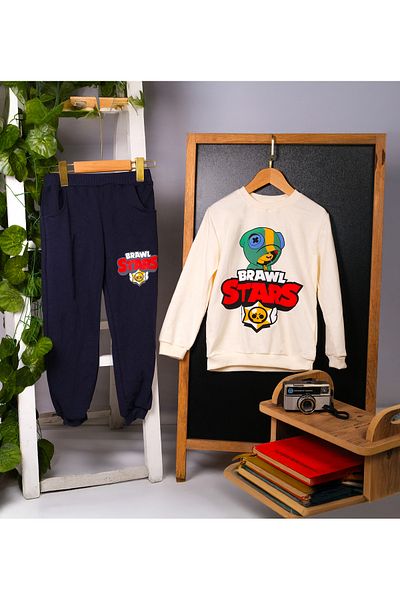 liontim Brawl Stars Unisex Kids Printed Beige Suit