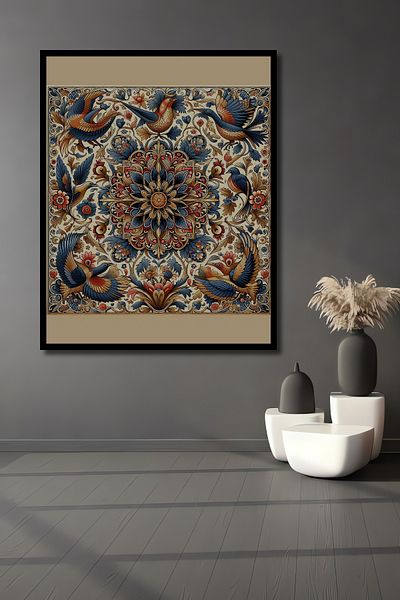 Teona Ahşap Decorativ din lemn MDF dreptunghiular cu model de pasăre superbă pentru pictură pe perete acasă, la locul de muncă