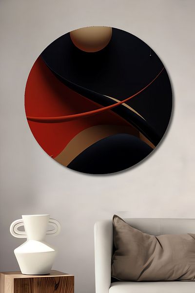 Teona Ahşap Abstracție Geometrică Lemn MDF Rotund Decorativ Acasă, Locul de Muncă Pictură Perete
