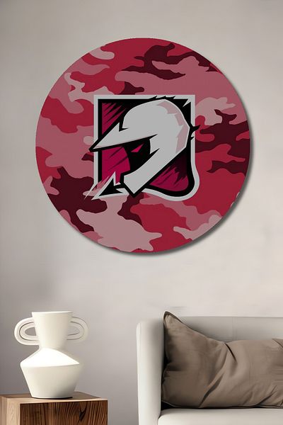 Teona Ahşap Roz Camouflage Knight Decorativ Lemn MDF Rotund Acasă, Locul de Muncă Pictură Perete