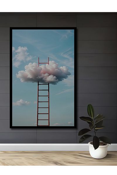 Teona Ahşap Climbing Clouds Decorativ Lemn MDF Dreptunghi Acasă, Locul de Muncă Pictură Perete