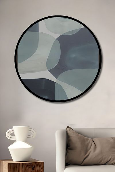 Teona Ahşap Acasă rotundă din lemn MDF decorativ geometric abstract, pictură murală la locul de muncă