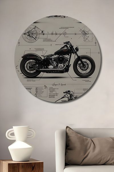 Teona Ahşap Motocicletă Design Inginerie Decorativ Lemn MDF Rotund Acasă, Locul de Muncă Pictură Perete