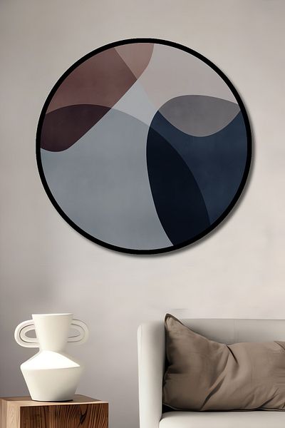 Teona Ahşap Modele geometrice abstracte Decorative din lemn MDF rotund pentru pictura de perete acasa, loc de munca