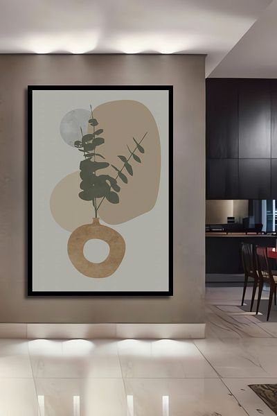 Teona Ahşap Impresionantă plantă minimalistă decorativă din lemn MDF dreptunghiulară pentru pictură murală acasă, la locul de muncă