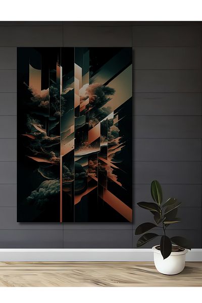 Teona Ahşap Abstracție Futuristic Nor MDF Lemn Dreptunghi Decorativ Acasă, Locul de Muncă Pictură Perete