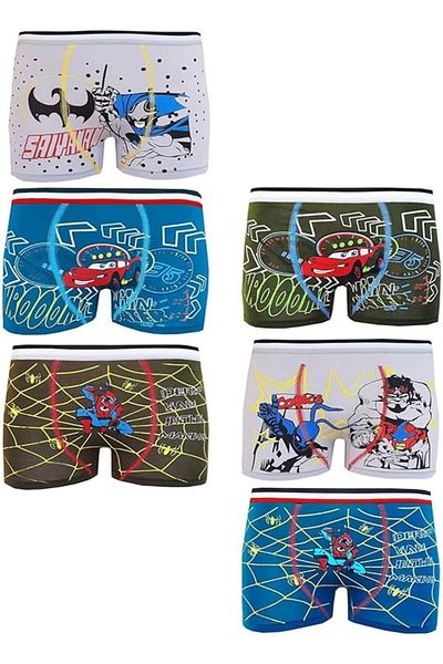 Muks Boxeri pentru băieți MUK, 95% bumbac, cu model de desene animate, 6 piese