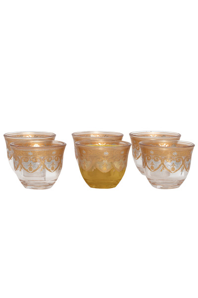 Alsaif Gallery Al Saif Gallery Max Arabic Coffee Cups Set, 90 ml, Golden Patt...