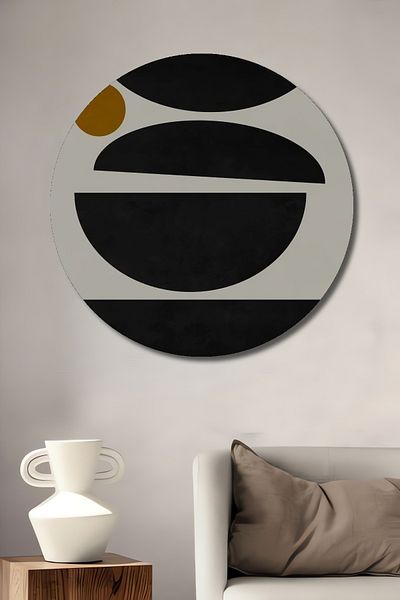 Teona Ahşap Forme geometrice moderne Decorative din lemn MDF rotund pentru casa, locul de munca pictura pe perete