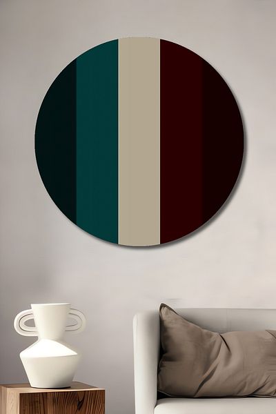 Teona Ahşap Colorat Geometric Minimalist Decorativ Lemn MDF Rotund Acasă, Locul de Muncă Pictură Perete