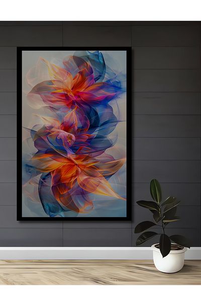 Teona Ahşap Flori abstracte în culori fermecătoare Decorativ din lemn MDF dreptunghiular pentru pictură murală acasă, la locul de muncă