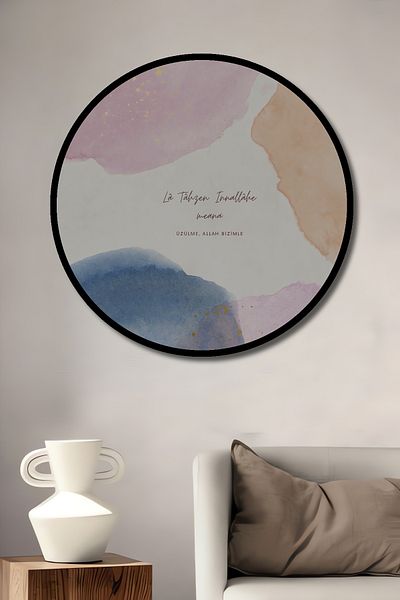 Teona Ahşap Pastel Colorat Abstract Lemn MDF Rotund Decorativ Acasă, Locul de Muncă Pictură Murală