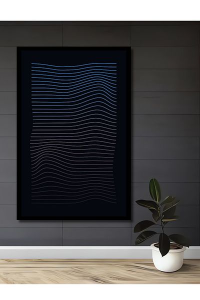 Teona Ahşap Wavy Geometric Lemn MDF Dreptunghi Decorativ Acasă, Locul de Muncă Pictură Perete