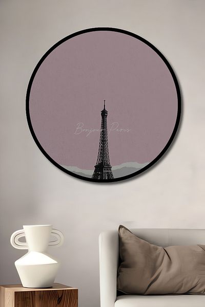 Teona Ahşap Turnul Eiffel Decorativ din lemn MDF Casă rotundă, pictură murală la locul de muncă