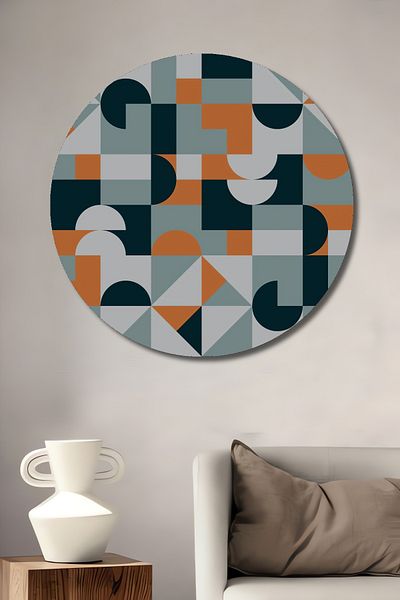 Teona Ahşap Model geometric abstract din lemn MDF rotund decorativ pentru casa, locul de munca pictura pe perete